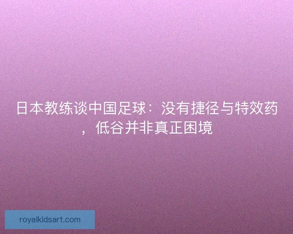 日本教练谈中国足球：没有捷径与特效药，低谷并非真正困境